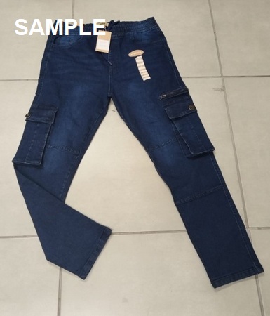 MNS DARK BLUE DENIM CARGO PKT JEANS 856 26