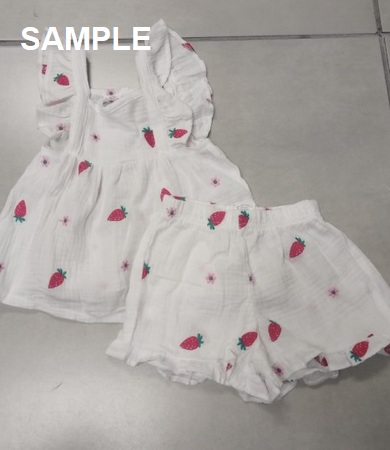 TODD GIRLS EMBR STRAWBERRY SHORT SET SUH