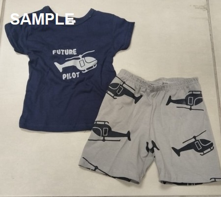 TODD BOYS NAVY GREY PILOT PTD SHORTY N TEE PJ SET