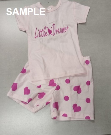 TODD GIRL PINK LITTLE DREAMER PTD SHORTY PJ SET