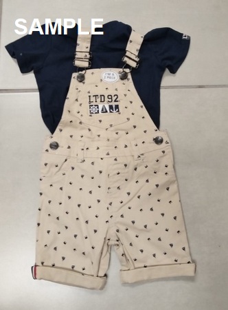 TODD BOYS BRANDED 2PCE DUNGAREE SET TWS6
