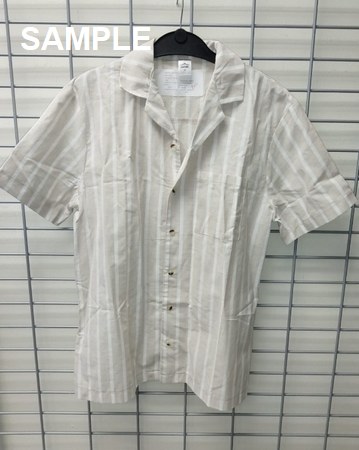MNS SSLV STONE STRIPE LINEN SHIRT RO23919