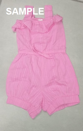 TODD GIRL PINK WOVEN SHORTALL SUM0570