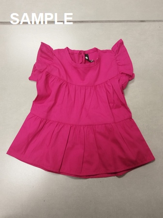 TGIRLS CERISE FLATTER SLV 2TIER POPLIN DRESS 19